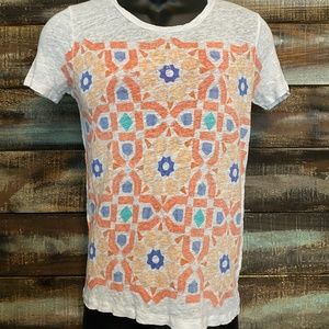 J. Crew Linen Print T-Shirt
